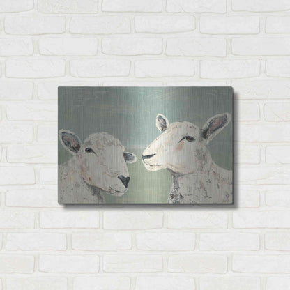 Luxe Metal Art 'Bashful Sheep I' by Jade Reynolds, Metal Wall Art,24x16