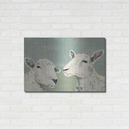 Luxe Metal Art 'Bashful Sheep I' by Jade Reynolds, Metal Wall Art,36x24
