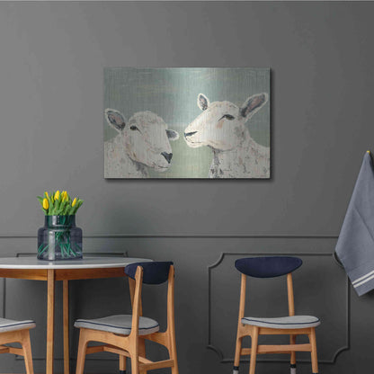 Luxe Metal Art 'Bashful Sheep I' by Jade Reynolds, Metal Wall Art,36x24