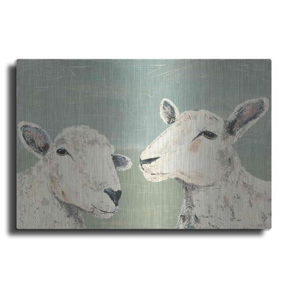 Luxe Metal Art 'Bashful Sheep I' by Jade Reynolds, Metal Wall Art