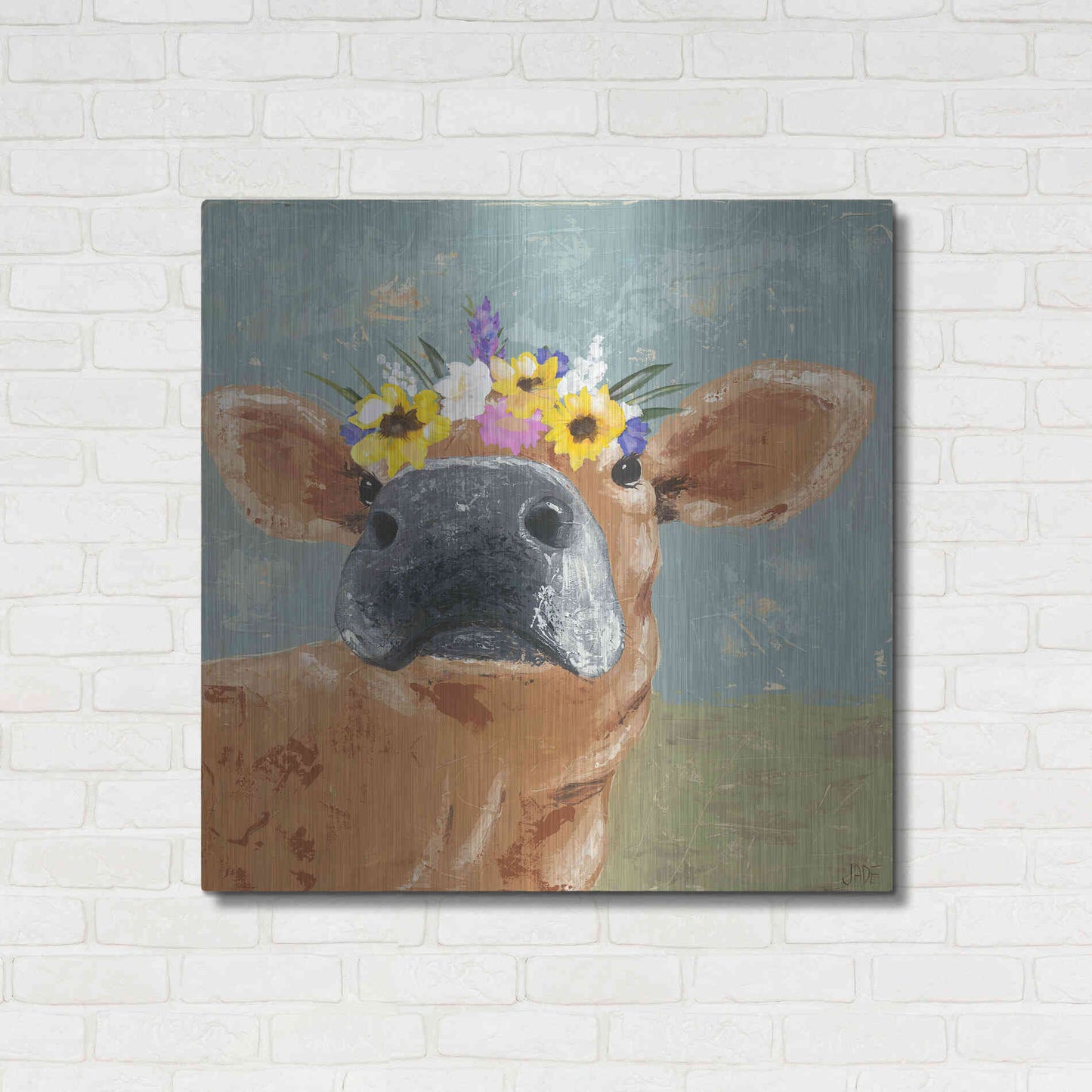 Luxe Metal Art 'Farm Fun II' by Jade Reynolds, Metal Wall Art,36x36