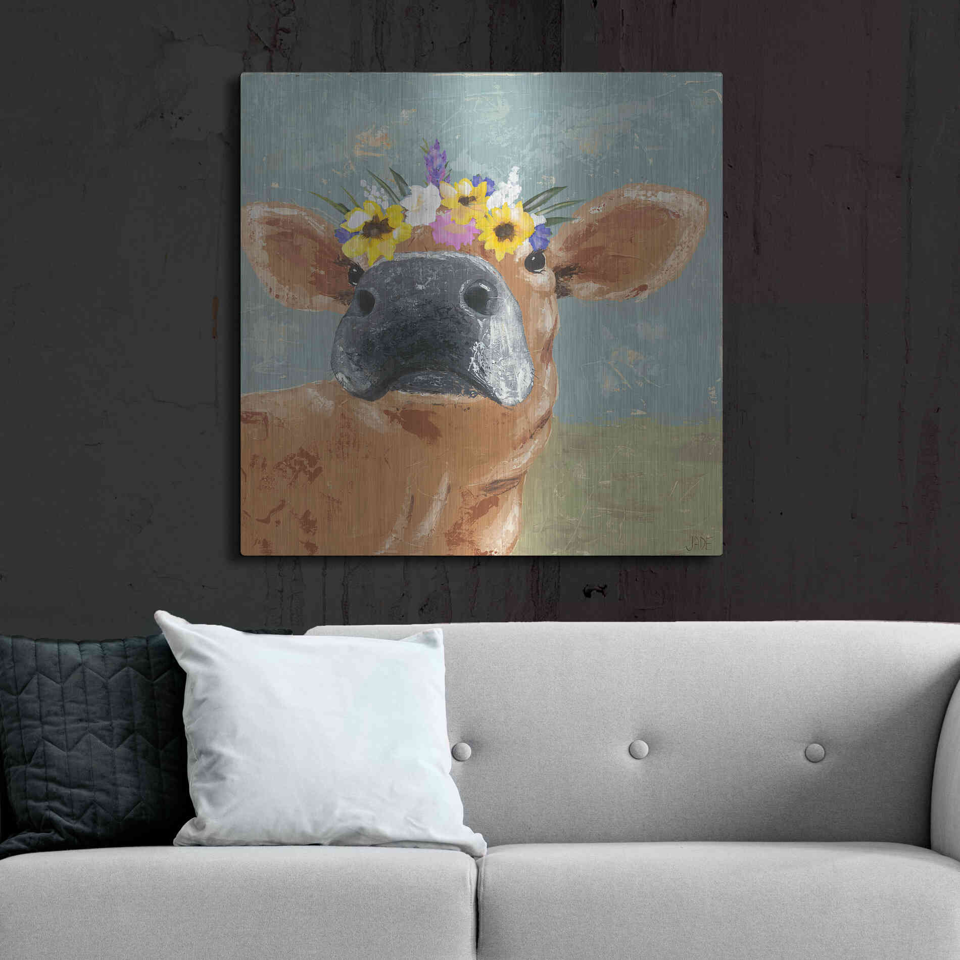 Luxe Metal Art 'Farm Fun II' by Jade Reynolds, Metal Wall Art,36x36