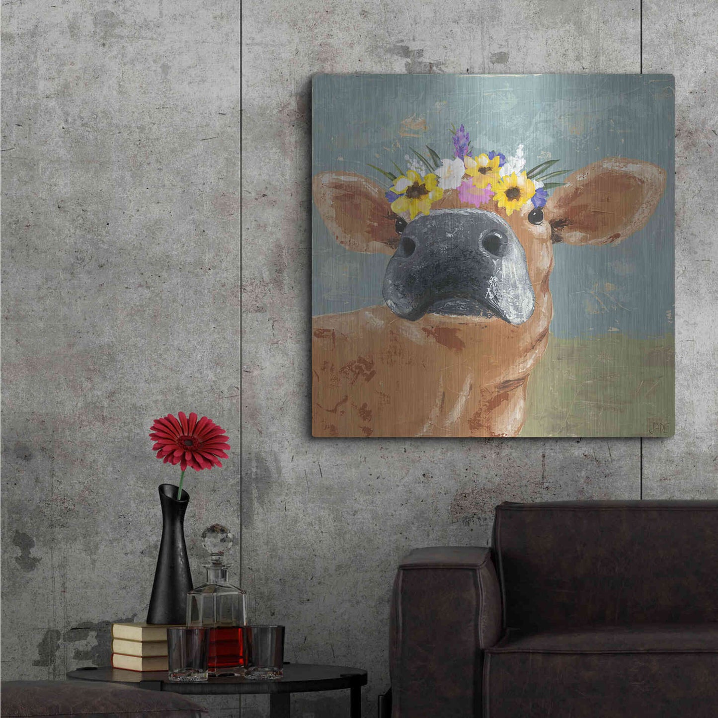 Luxe Metal Art 'Farm Fun II' by Jade Reynolds, Metal Wall Art,36x36
