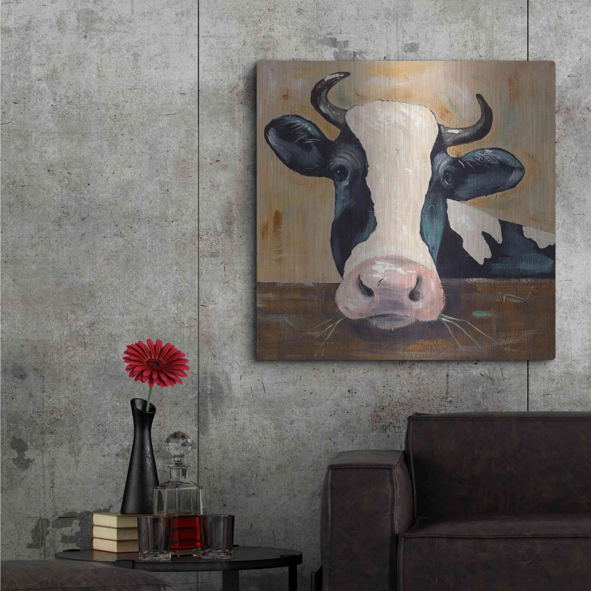 Luxe Metal Art 'Farm Life-Gunther' by Jade Reynolds, Metal Wall Art,36x36
