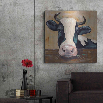 Luxe Metal Art 'Farm Life-Gunther' by Jade Reynolds, Metal Wall Art,36x36