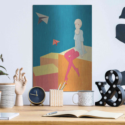 Luxe Metal Art 'Paper Airplanes' by Sai Tamiya, Metal Wall Art,12x16