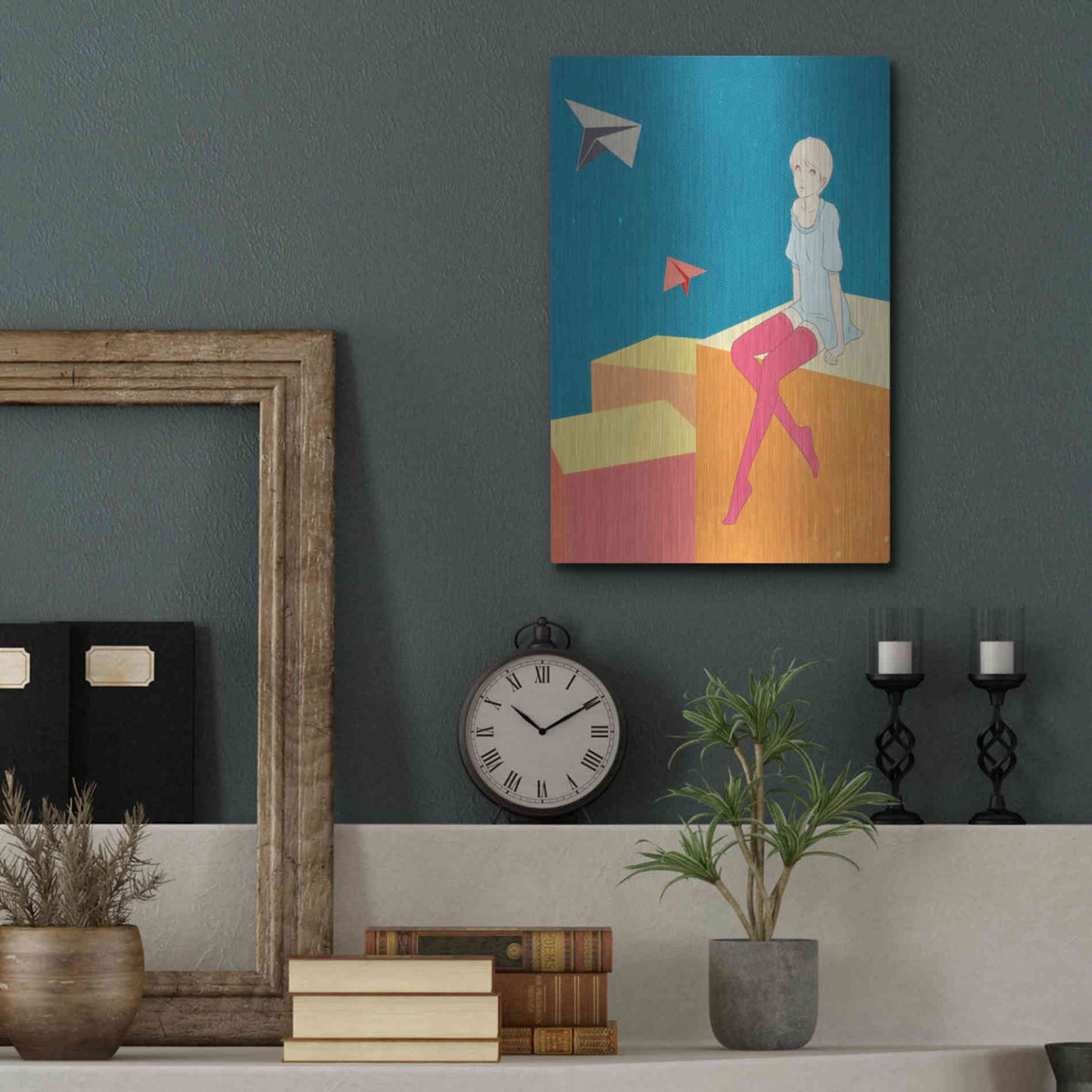 Luxe Metal Art 'Paper Airplanes' by Sai Tamiya, Metal Wall Art,12x16