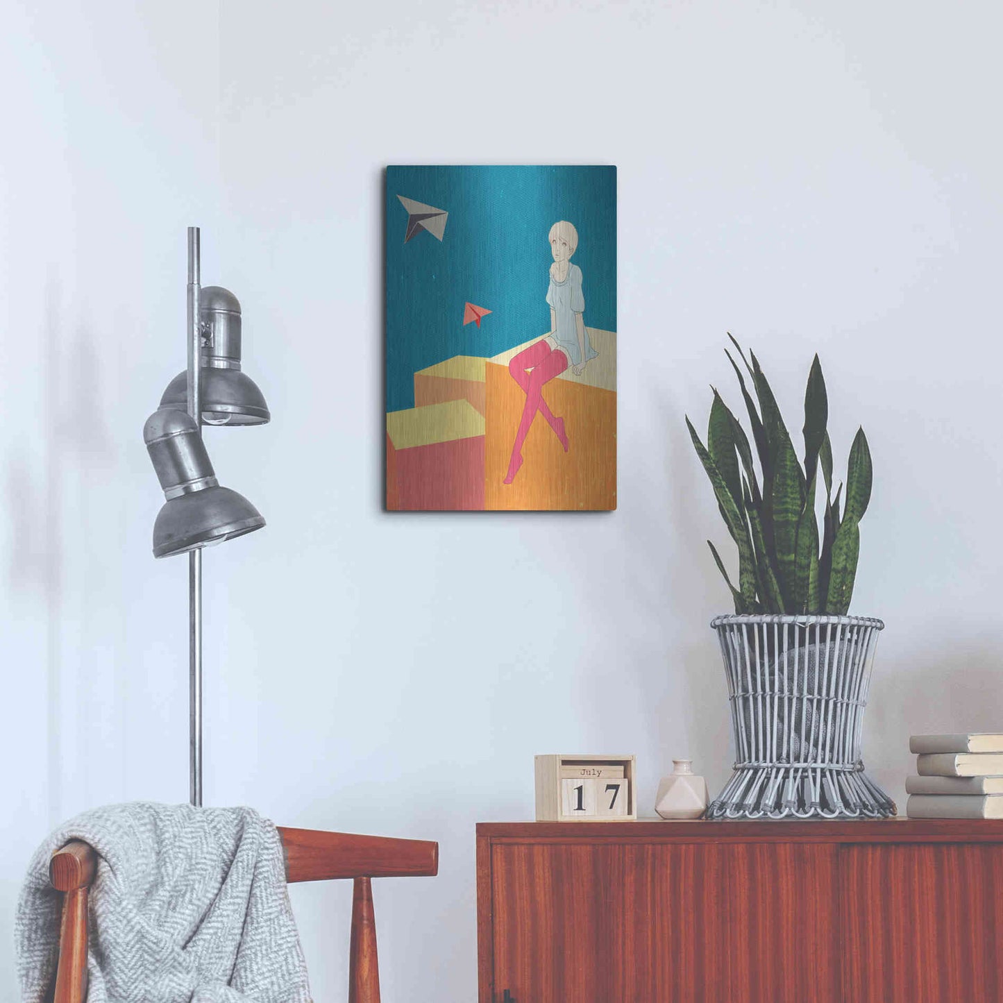 Luxe Metal Art 'Paper Airplanes' by Sai Tamiya, Metal Wall Art,16x24