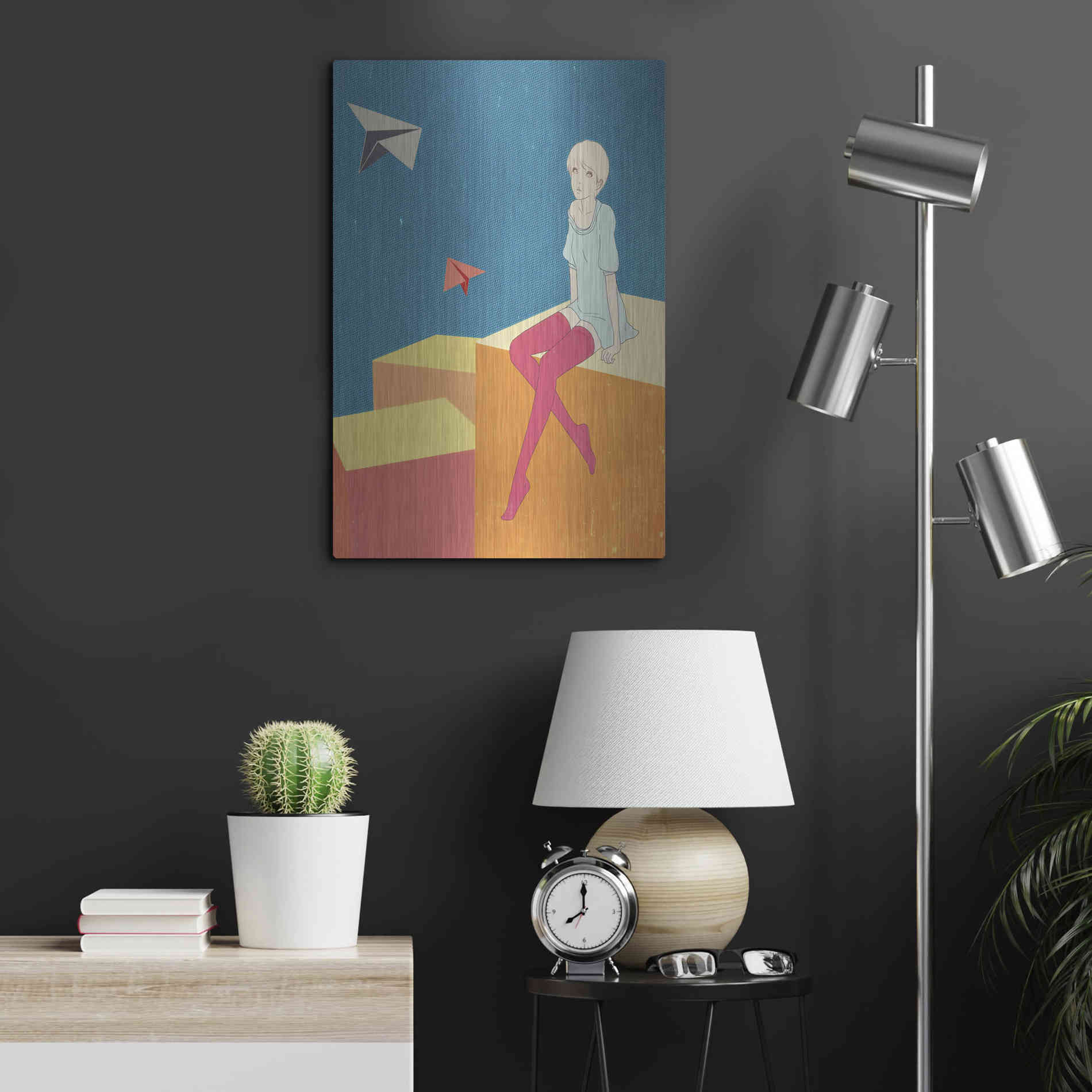 Luxe Metal Art 'Paper Airplanes' by Sai Tamiya, Metal Wall Art,16x24