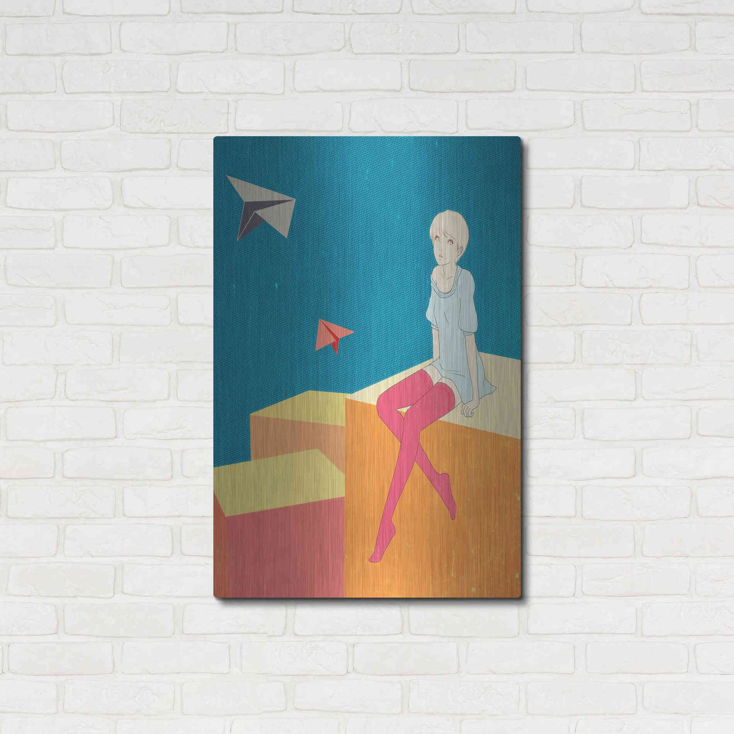 Luxe Metal Art 'Paper Airplanes' by Sai Tamiya, Metal Wall Art,24x36