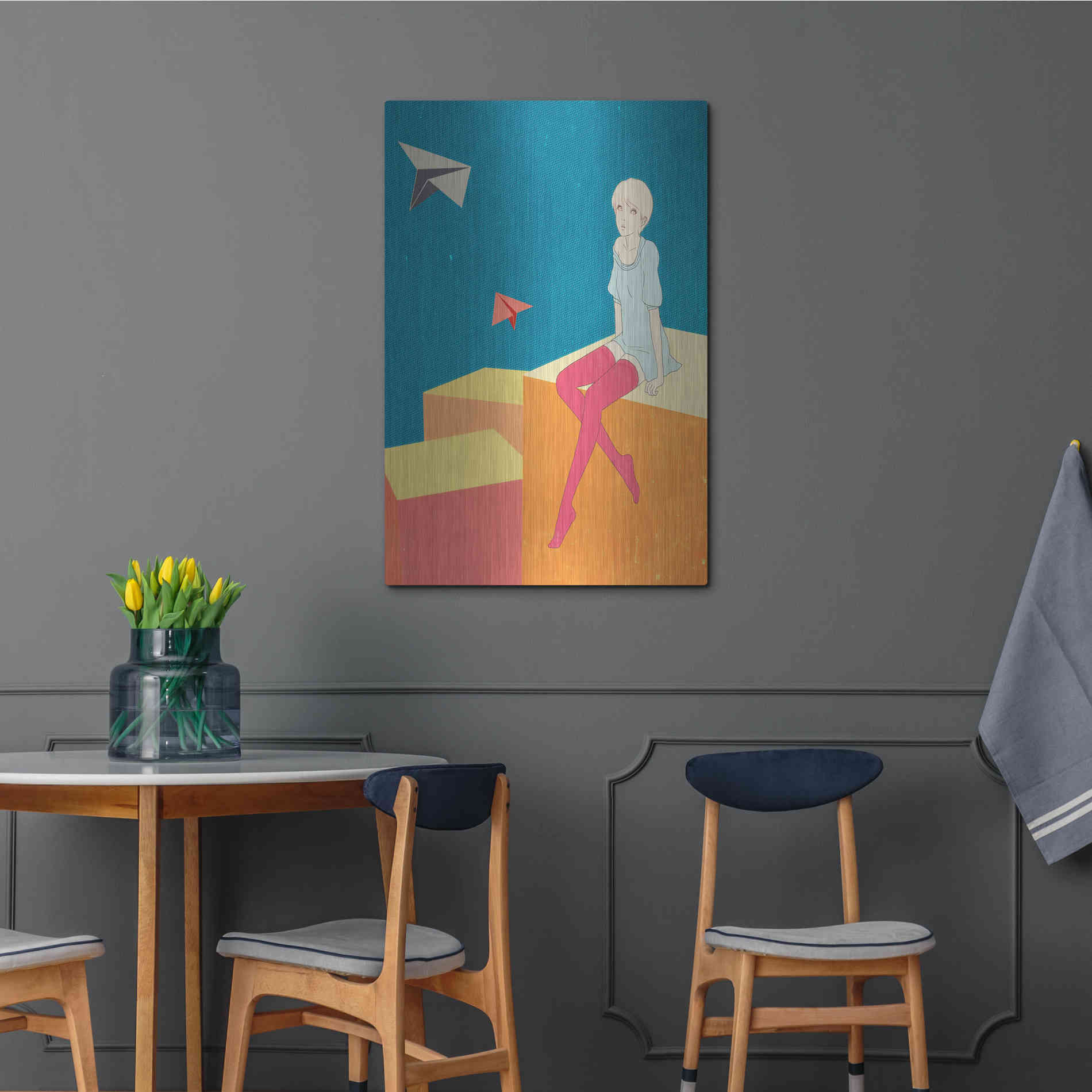 Luxe Metal Art 'Paper Airplanes' by Sai Tamiya, Metal Wall Art,24x36