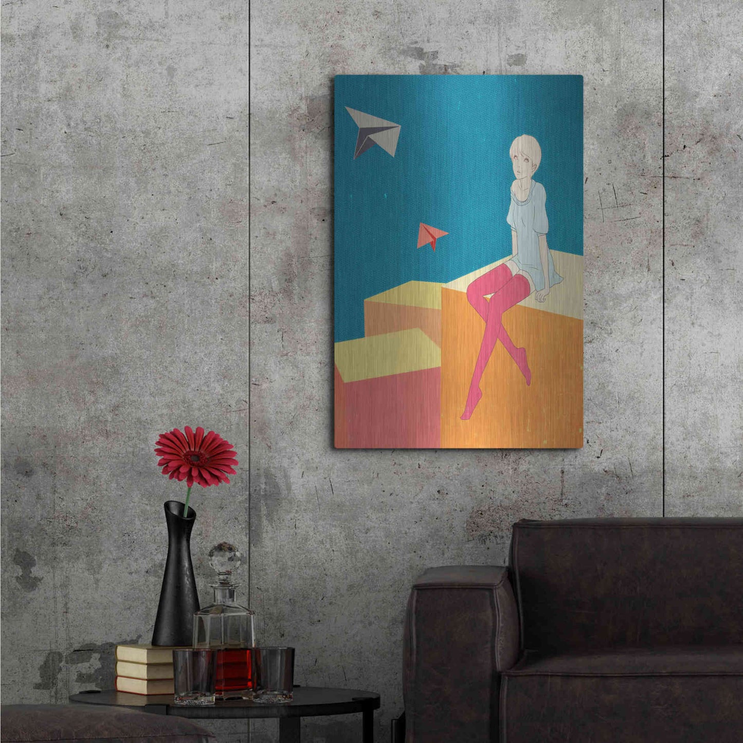 Luxe Metal Art 'Paper Airplanes' by Sai Tamiya, Metal Wall Art,24x36