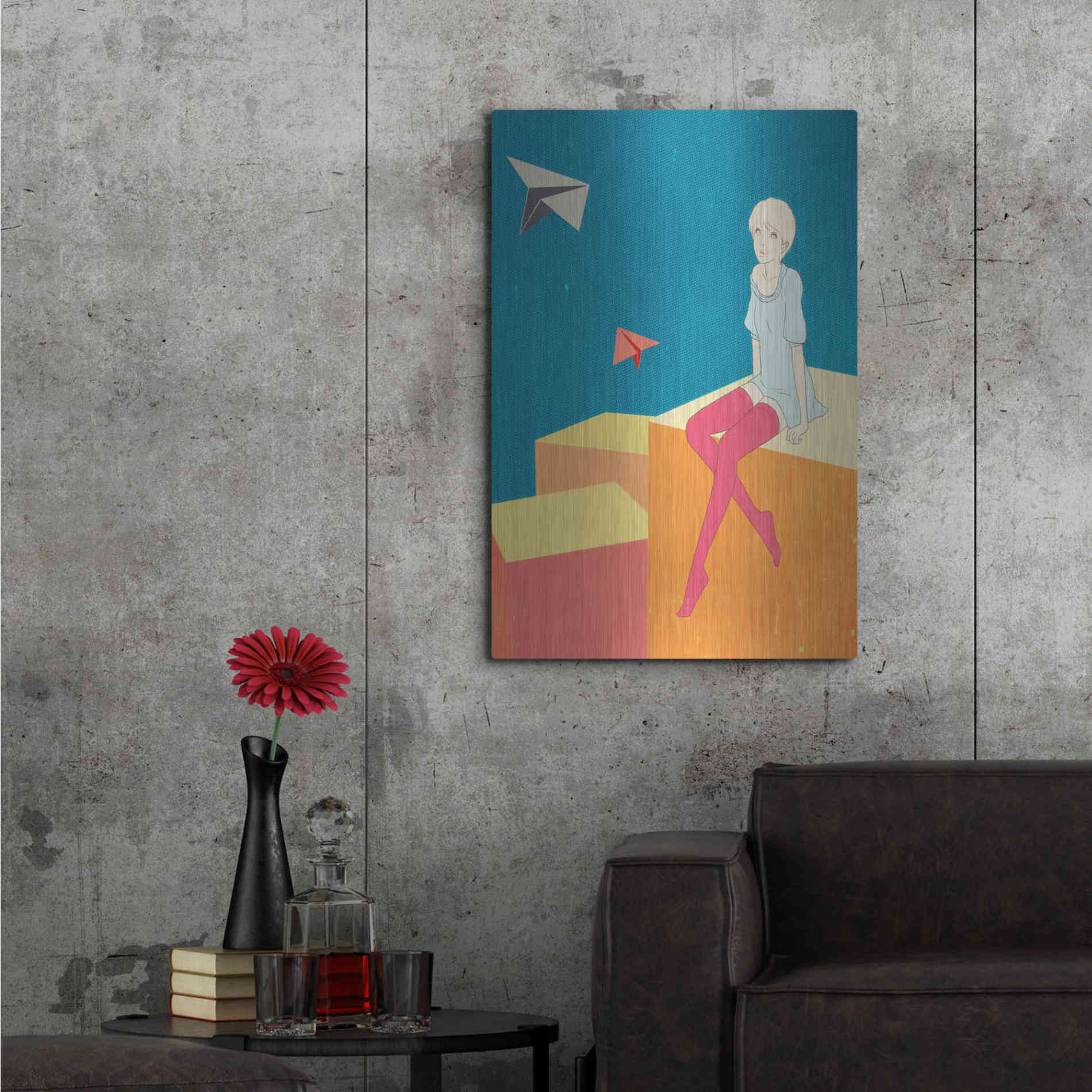 Luxe Metal Art 'Paper Airplanes' by Sai Tamiya, Metal Wall Art,24x36