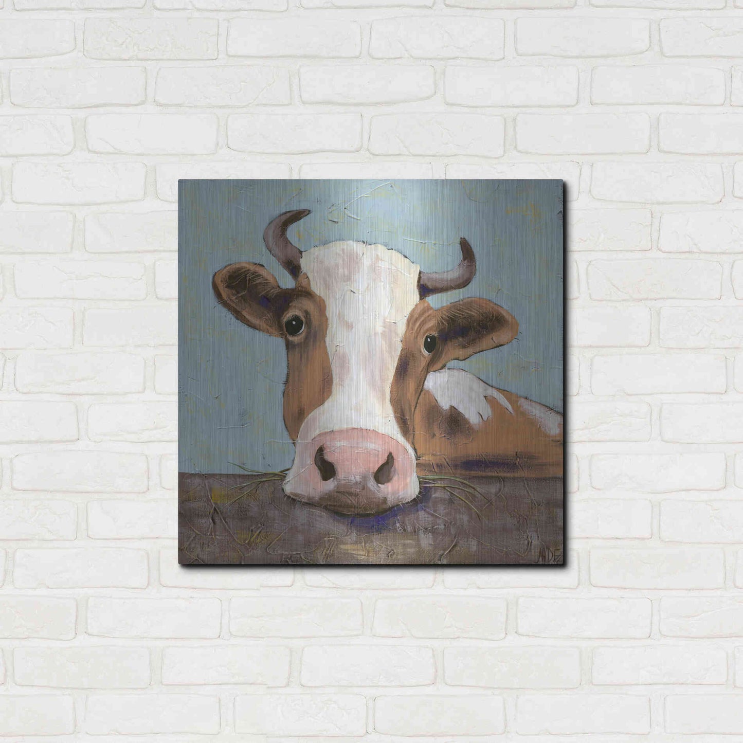 Luxe Metal Art 'Bessy' by Jade Reynolds, Metal Wall Art,24x24