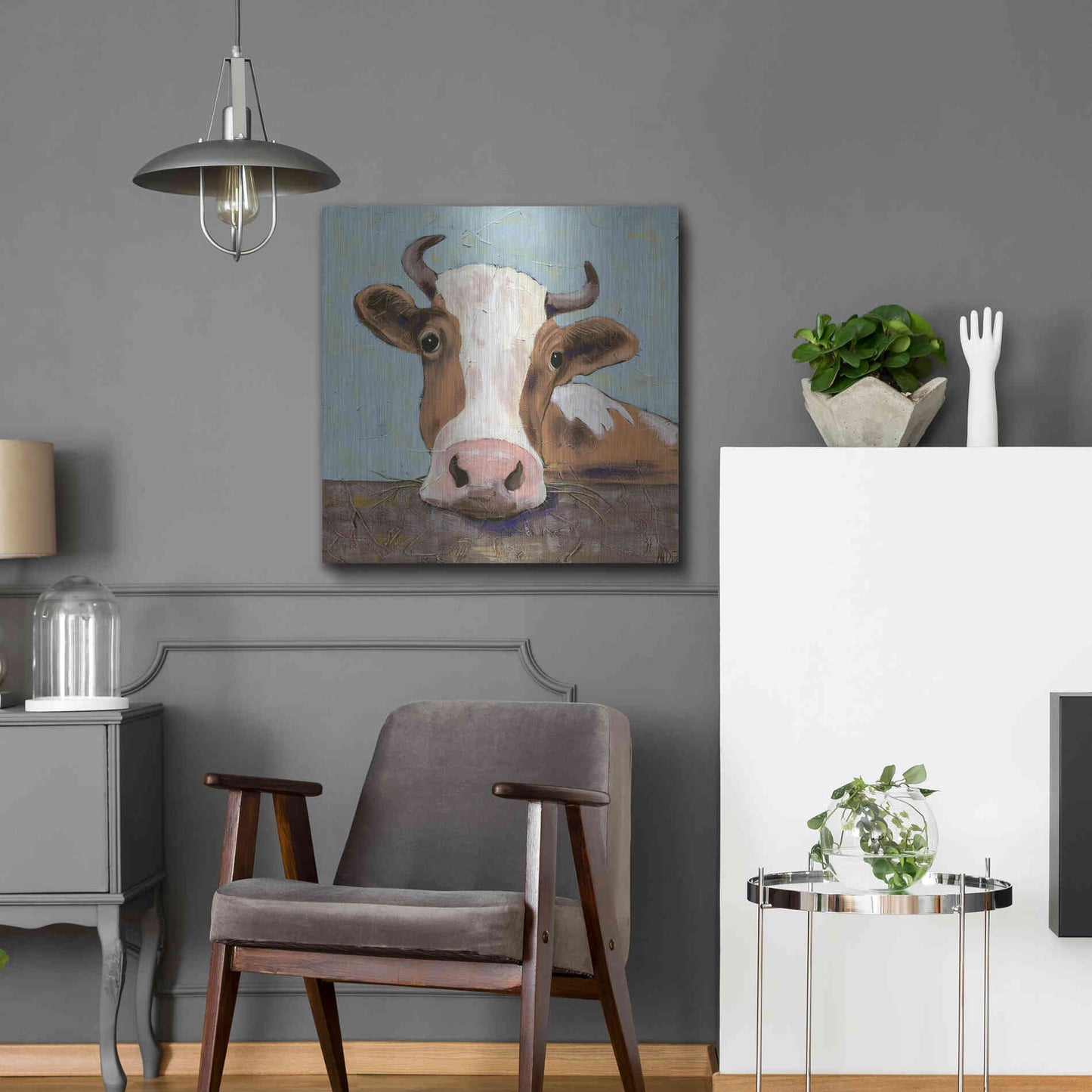 Luxe Metal Art 'Bessy' by Jade Reynolds, Metal Wall Art,24x24