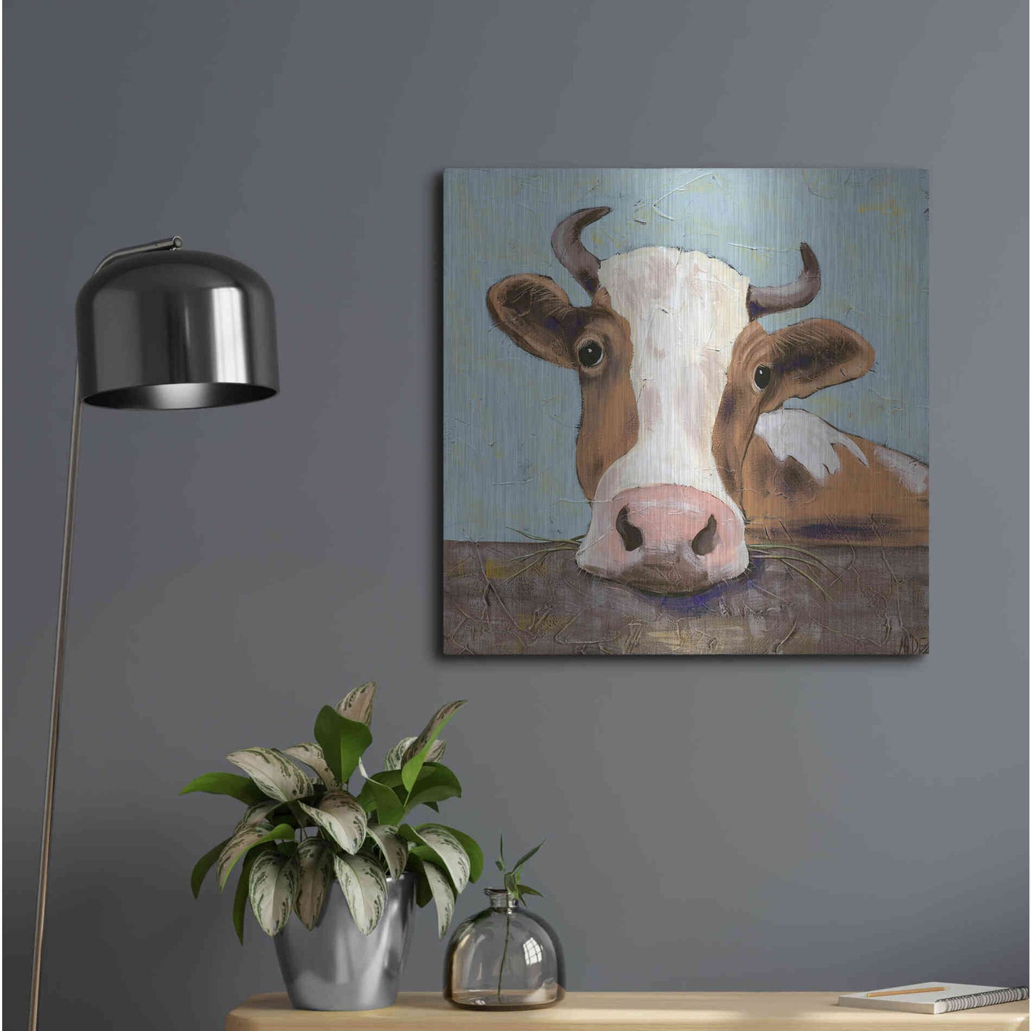 Luxe Metal Art 'Bessy' by Jade Reynolds, Metal Wall Art,24x24