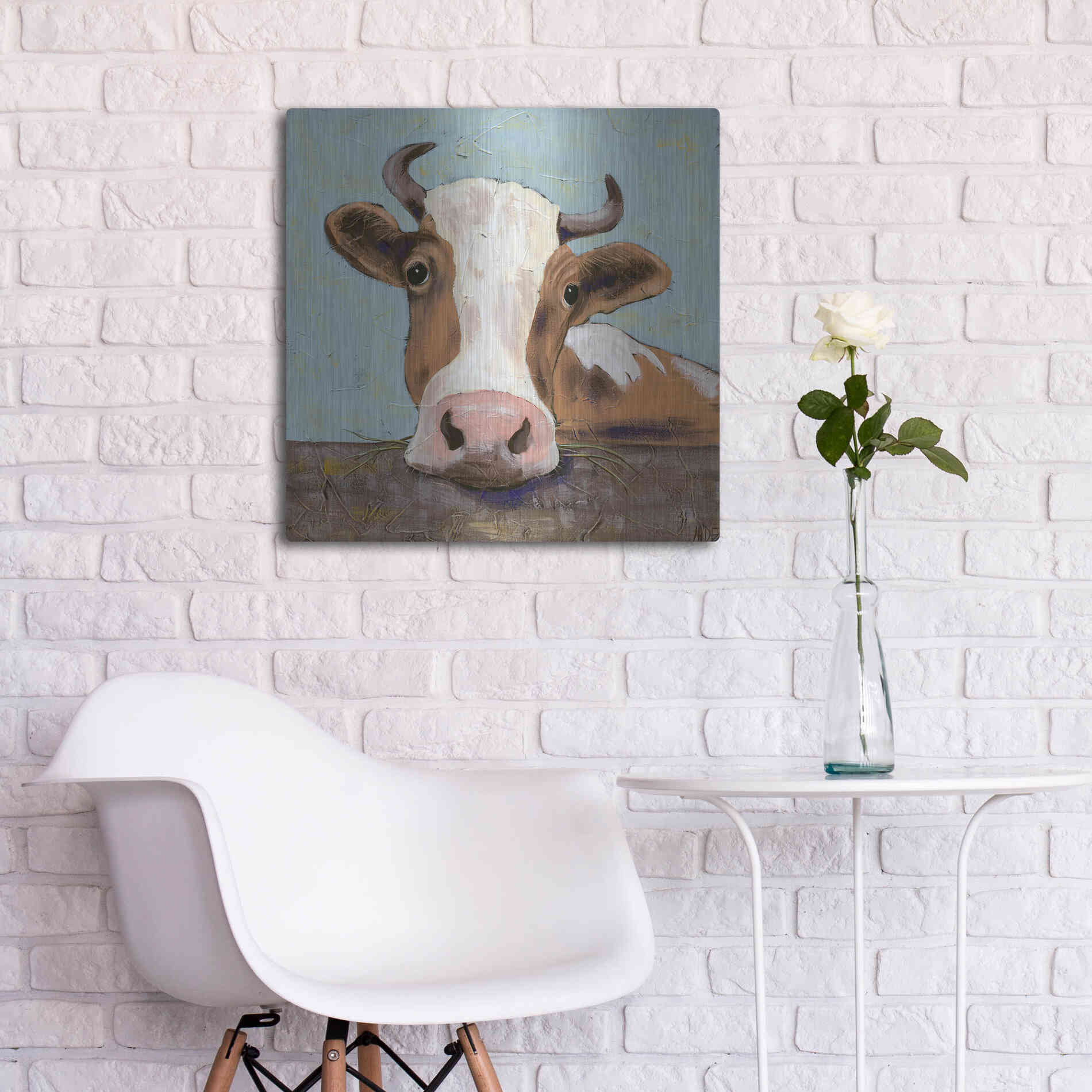 Luxe Metal Art 'Bessy' by Jade Reynolds, Metal Wall Art,24x24