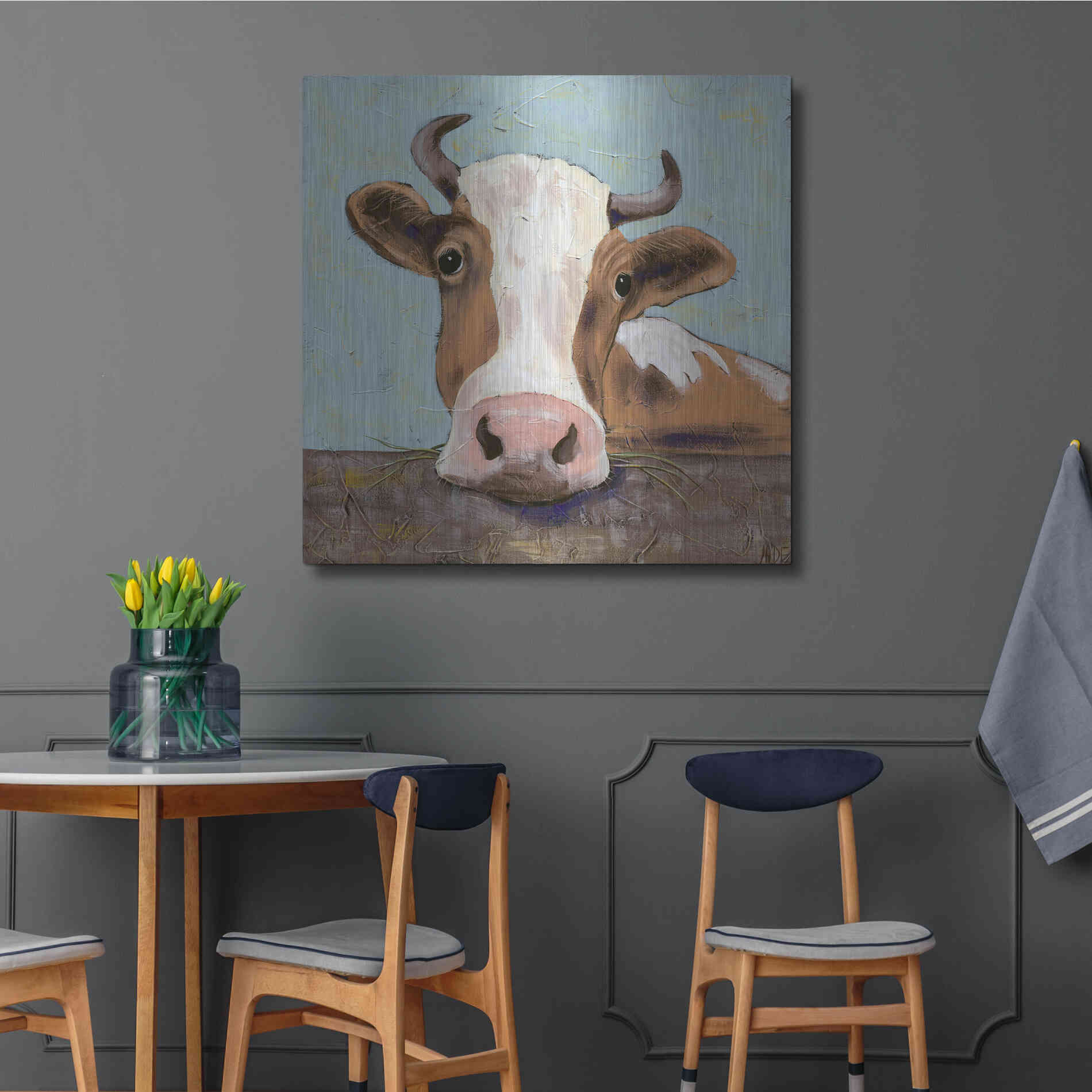 Luxe Metal Art 'Bessy' by Jade Reynolds, Metal Wall Art,36x36