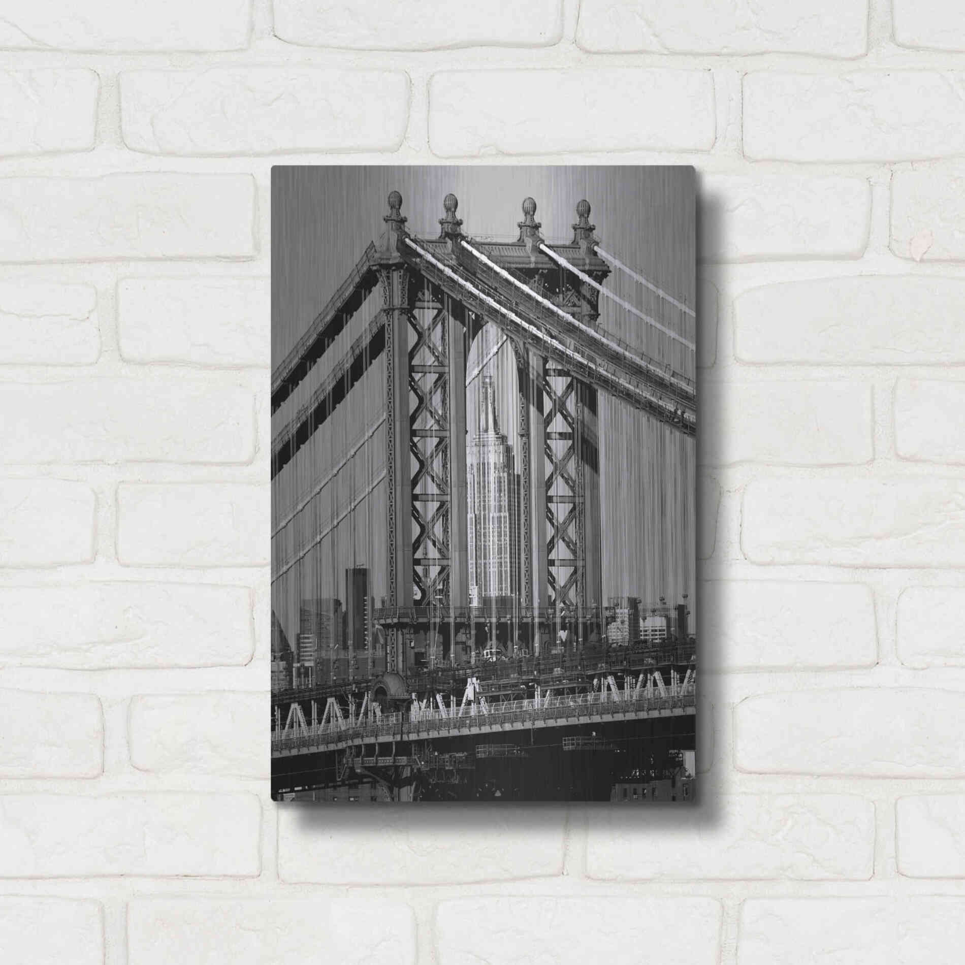Luxe Metal Art 'Bridges of NYC I' by Jeff Pica, Metal Wall Art,12x16