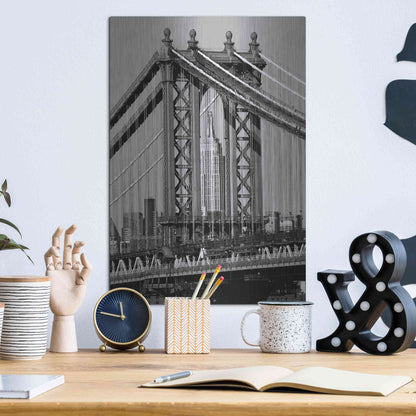 Luxe Metal Art 'Bridges of NYC I' by Jeff Pica, Metal Wall Art,12x16
