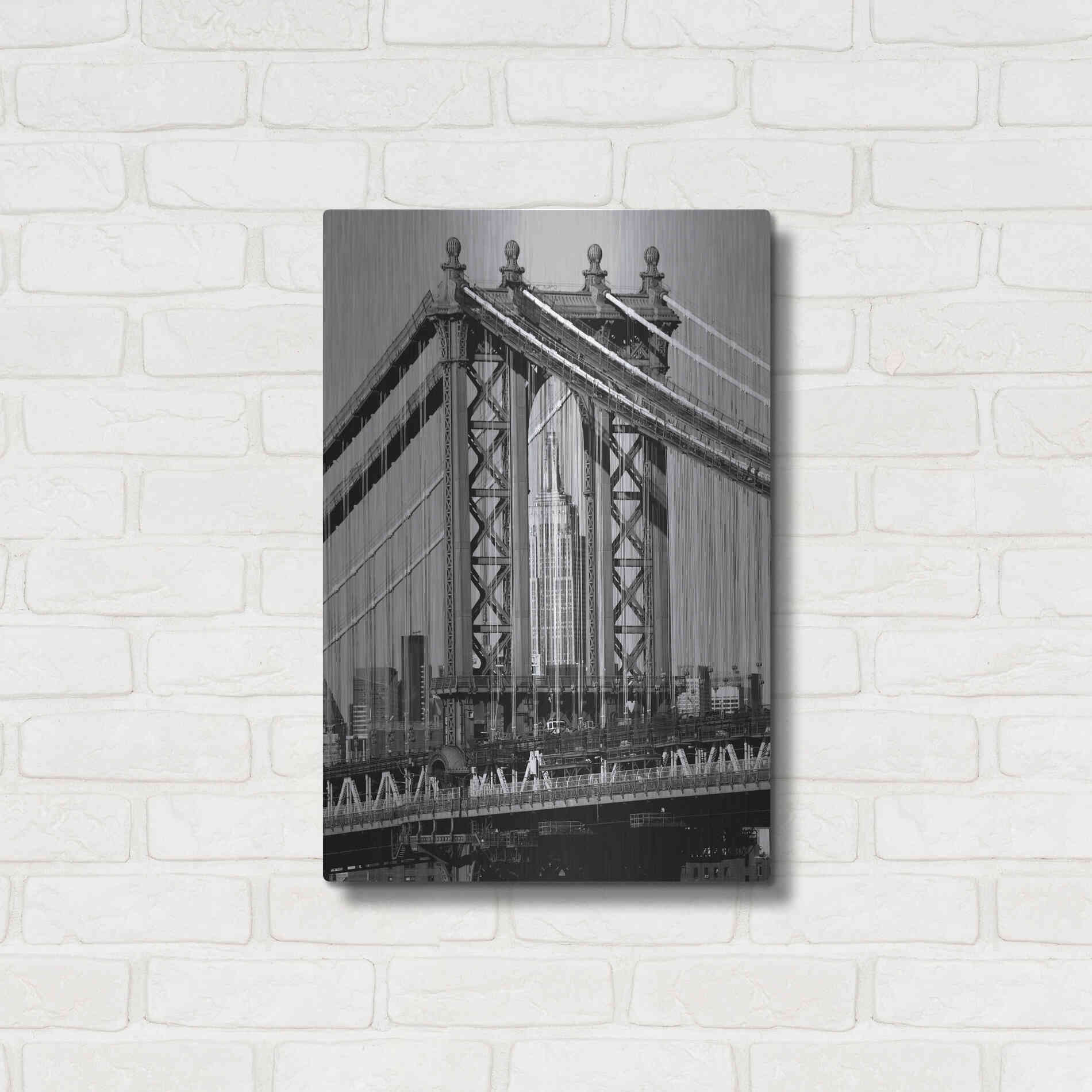 Luxe Metal Art 'Bridges of NYC I' by Jeff Pica, Metal Wall Art,16x24
