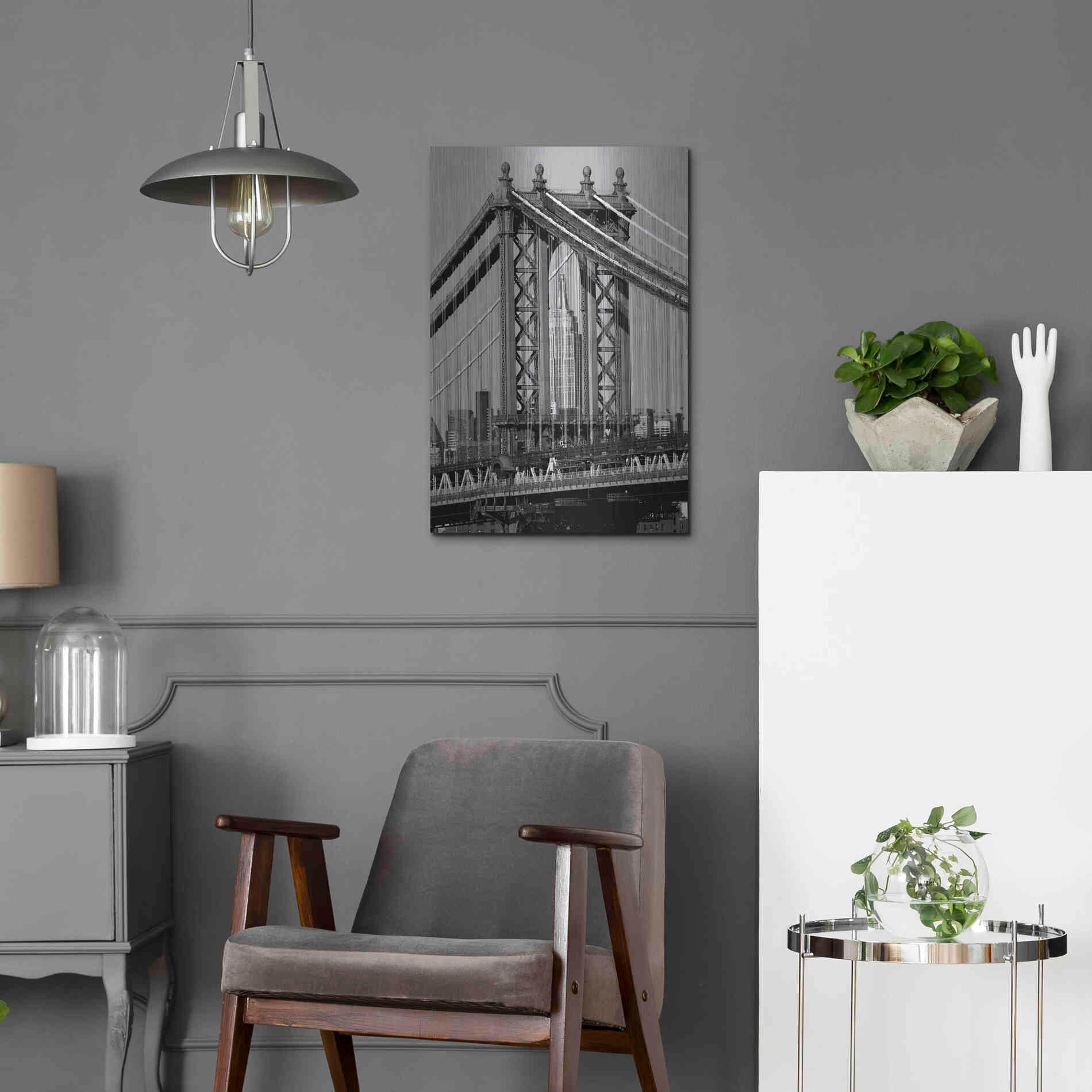 Luxe Metal Art 'Bridges of NYC I' by Jeff Pica, Metal Wall Art,16x24