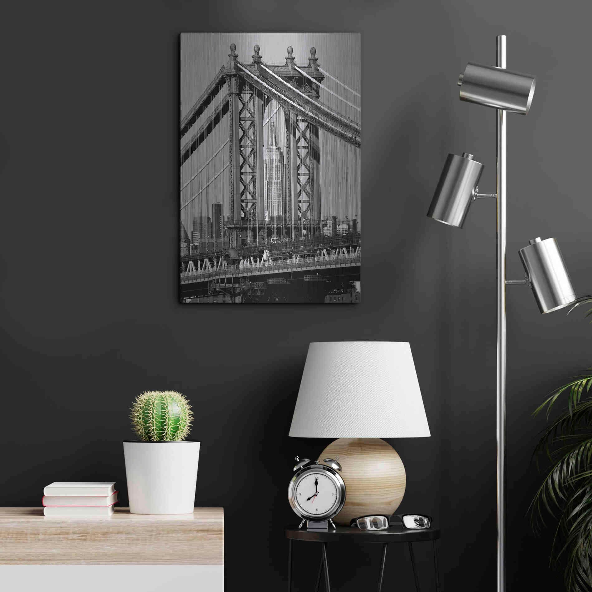 Luxe Metal Art 'Bridges of NYC I' by Jeff Pica, Metal Wall Art,16x24