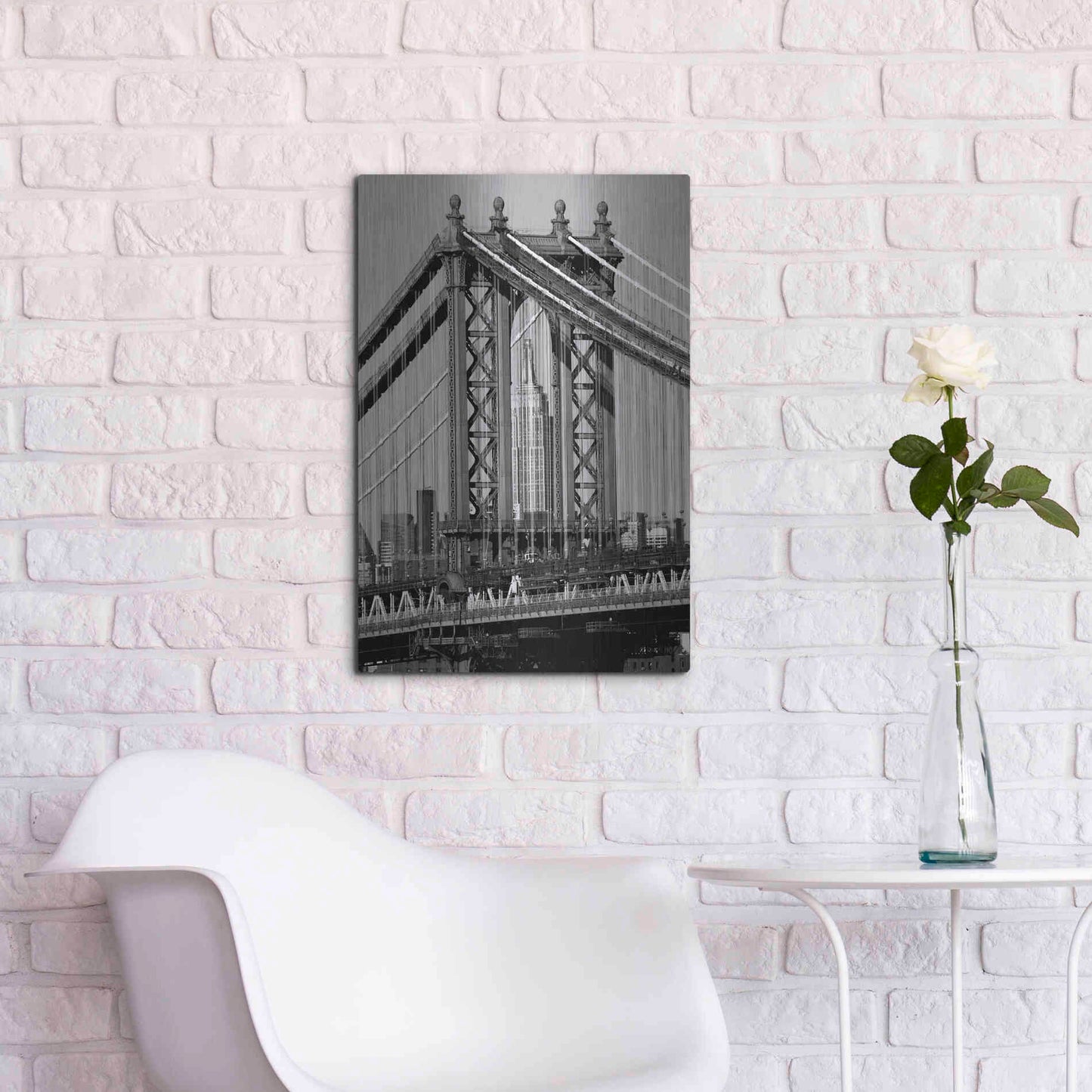 Luxe Metal Art 'Bridges of NYC I' by Jeff Pica, Metal Wall Art,16x24