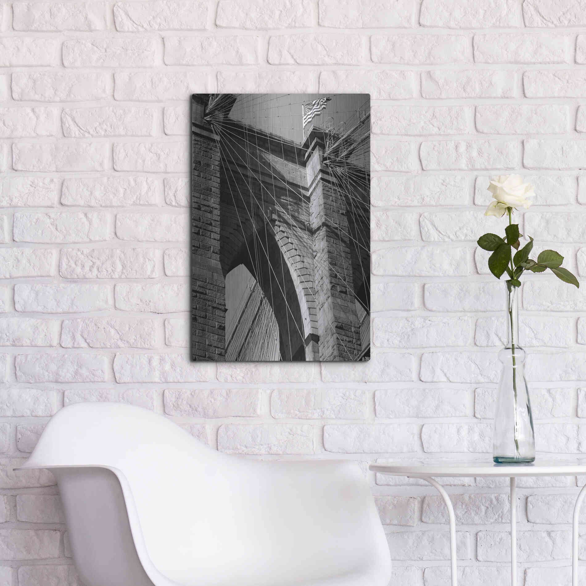 Luxe Metal Art 'Bridges of NYC III' by Jeff Pica, Metal Wall Art,16x24