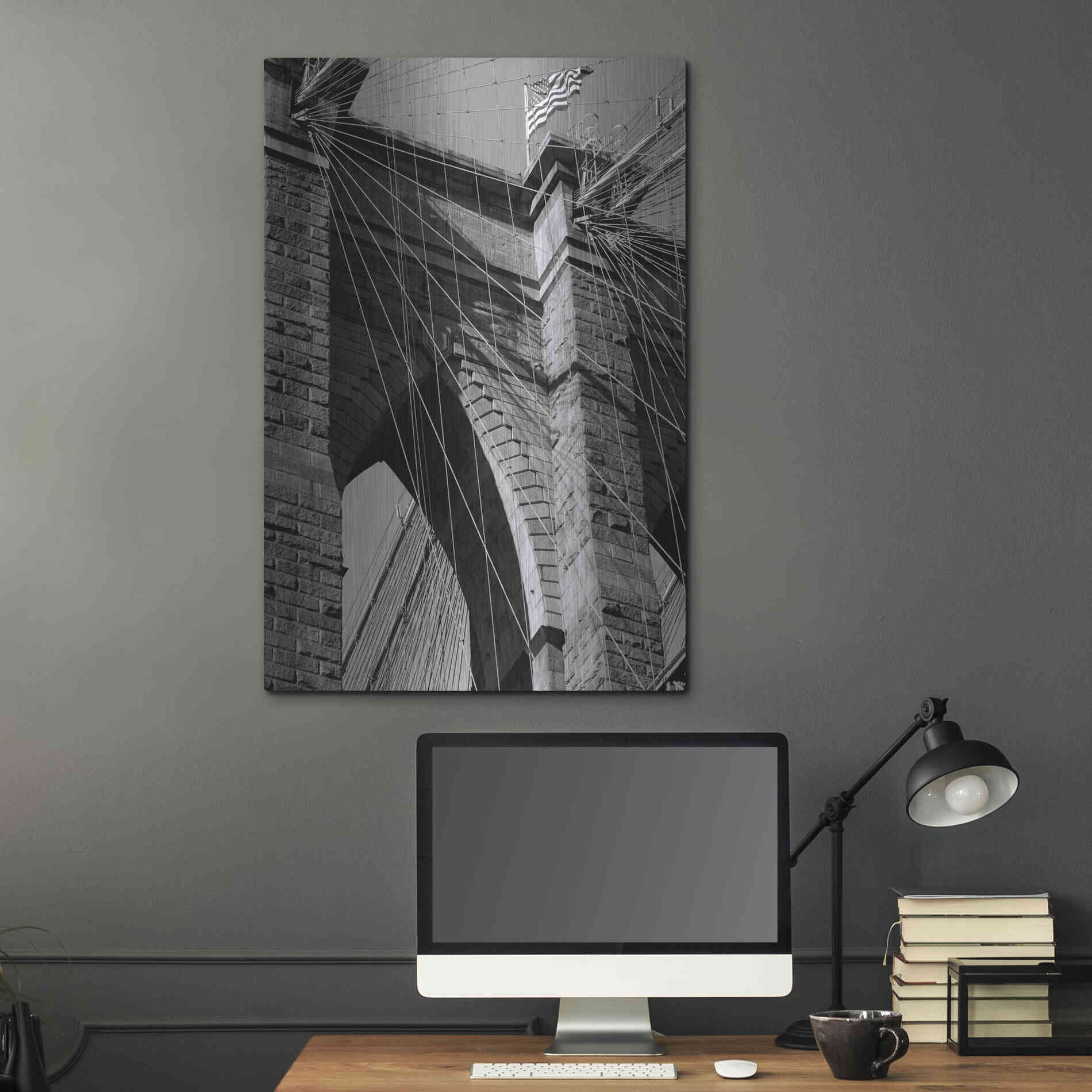 Luxe Metal Art 'Bridges of NYC III' by Jeff Pica, Metal Wall Art,24x36