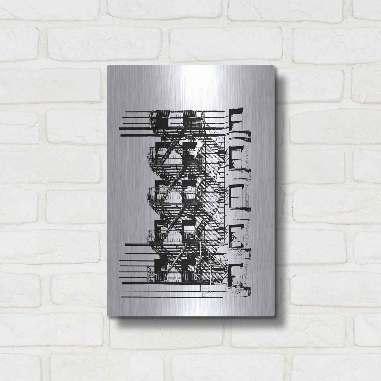 Luxe Metal Art 'NYC in Pure BandW XV' by Jeff Pica, Metal Wall Art,12x16