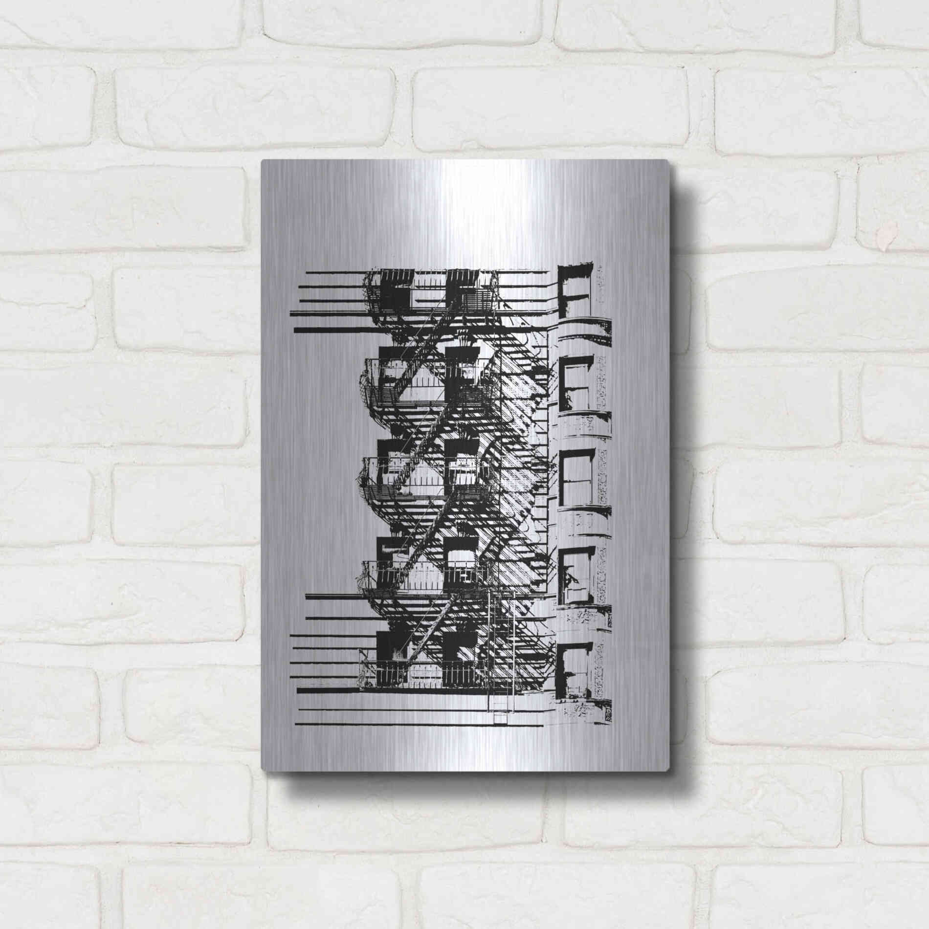 Luxe Metal Art 'NYC in Pure BandW XV' by Jeff Pica, Metal Wall Art,12x16