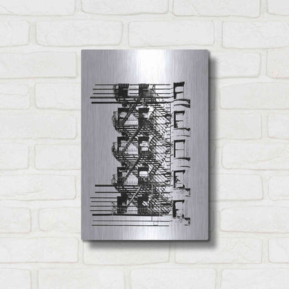 Luxe Metal Art 'NYC in Pure BandW XV' by Jeff Pica, Metal Wall Art,12x16