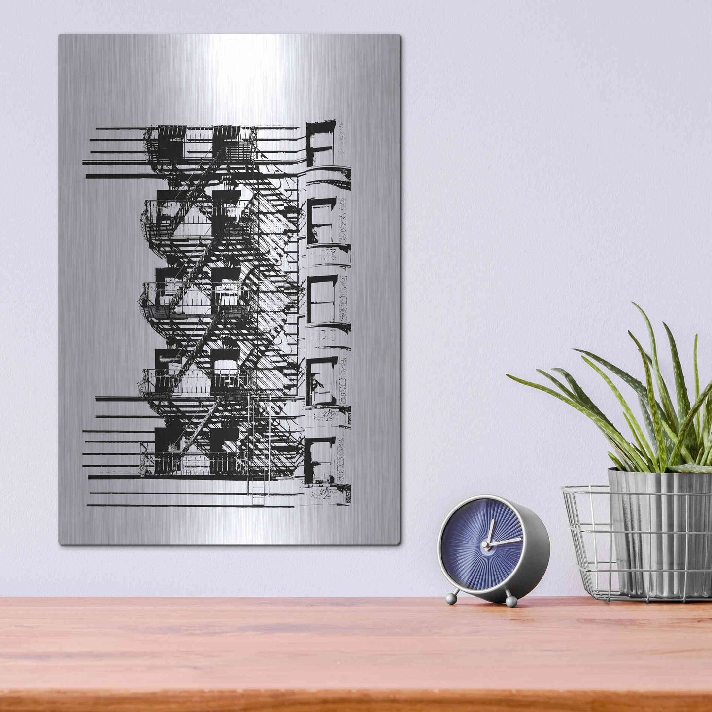 Luxe Metal Art 'NYC in Pure BandW XV' by Jeff Pica, Metal Wall Art,12x16