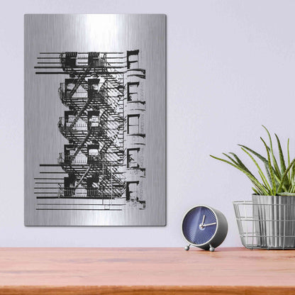 Luxe Metal Art 'NYC in Pure BandW XV' by Jeff Pica, Metal Wall Art,12x16