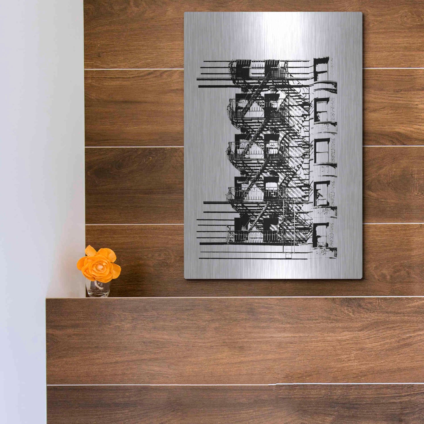 Luxe Metal Art 'NYC in Pure BandW XV' by Jeff Pica, Metal Wall Art,12x16