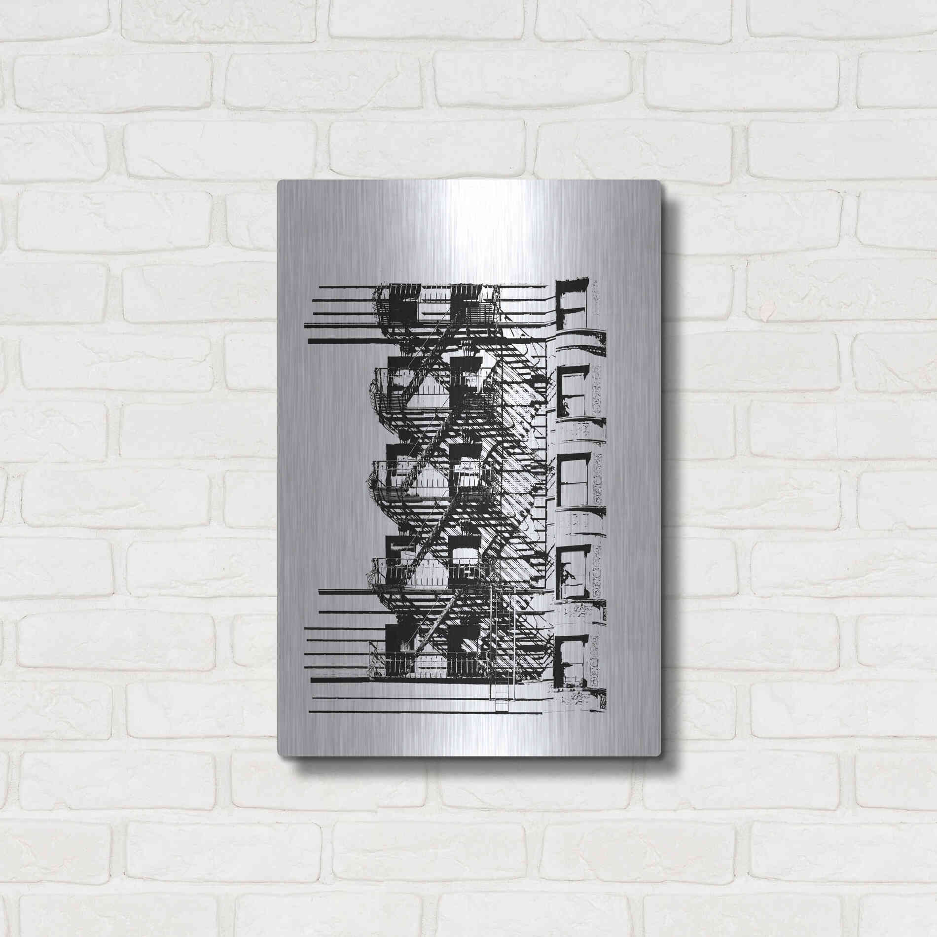 Luxe Metal Art 'NYC in Pure BandW XV' by Jeff Pica, Metal Wall Art,16x24