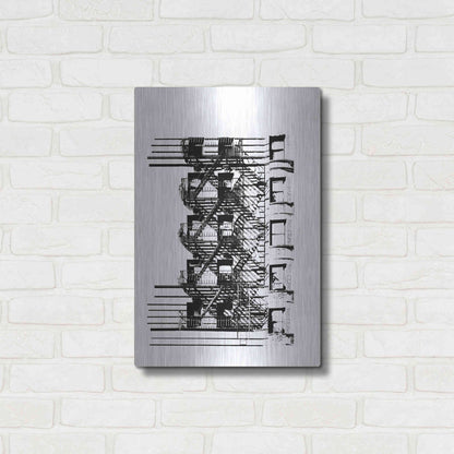 Luxe Metal Art 'NYC in Pure BandW XV' by Jeff Pica, Metal Wall Art,16x24