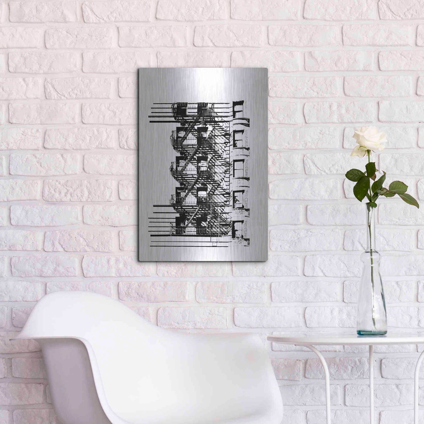 Luxe Metal Art 'NYC in Pure BandW XV' by Jeff Pica, Metal Wall Art,16x24