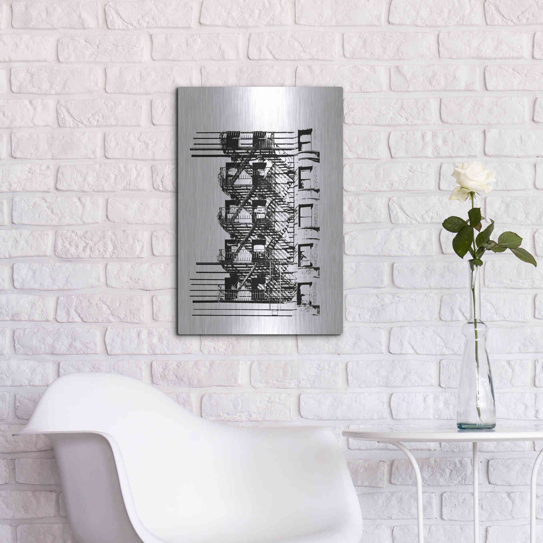 Luxe Metal Art 'NYC in Pure BandW XV' by Jeff Pica, Metal Wall Art,16x24