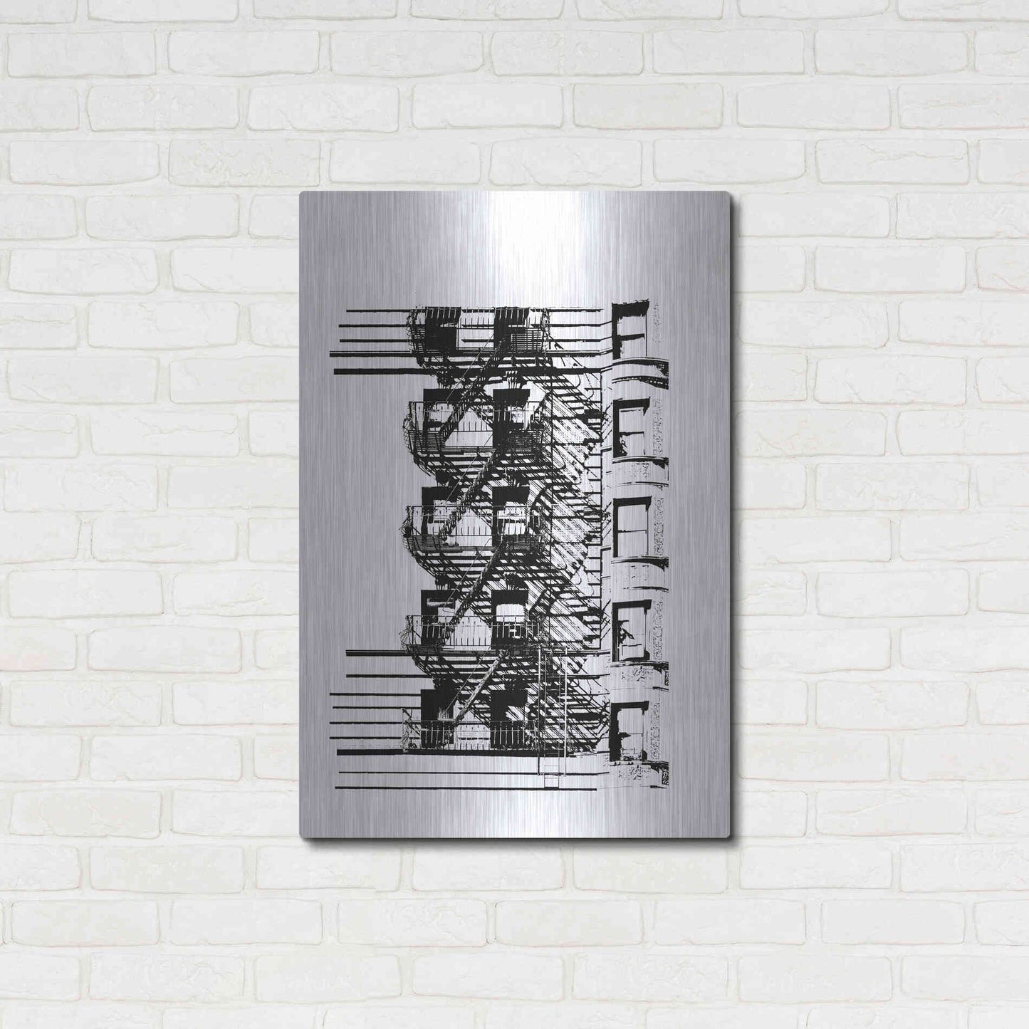 Luxe Metal Art 'NYC in Pure BandW XV' by Jeff Pica, Metal Wall Art,24x36