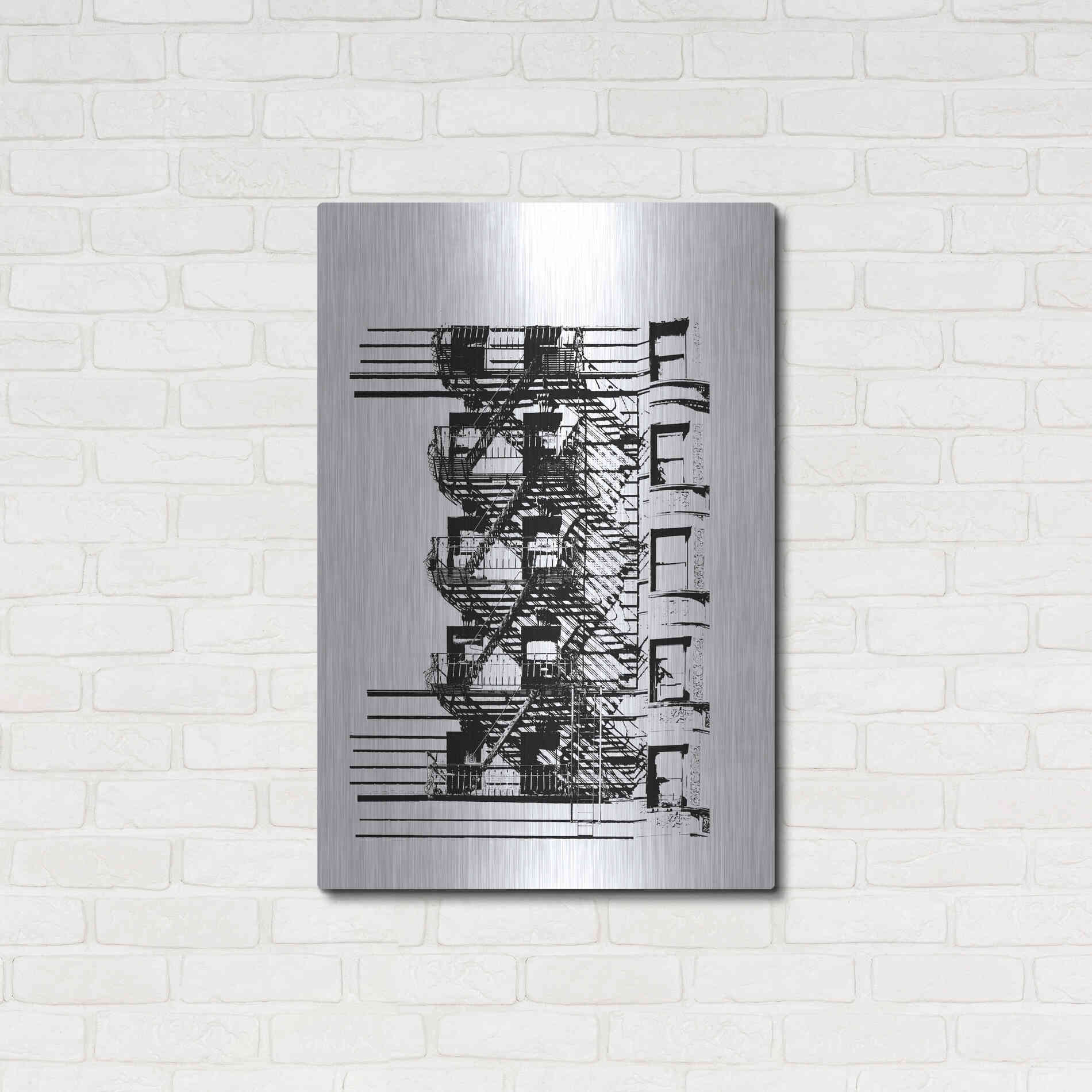 Luxe Metal Art 'NYC in Pure BandW XV' by Jeff Pica, Metal Wall Art,24x36
