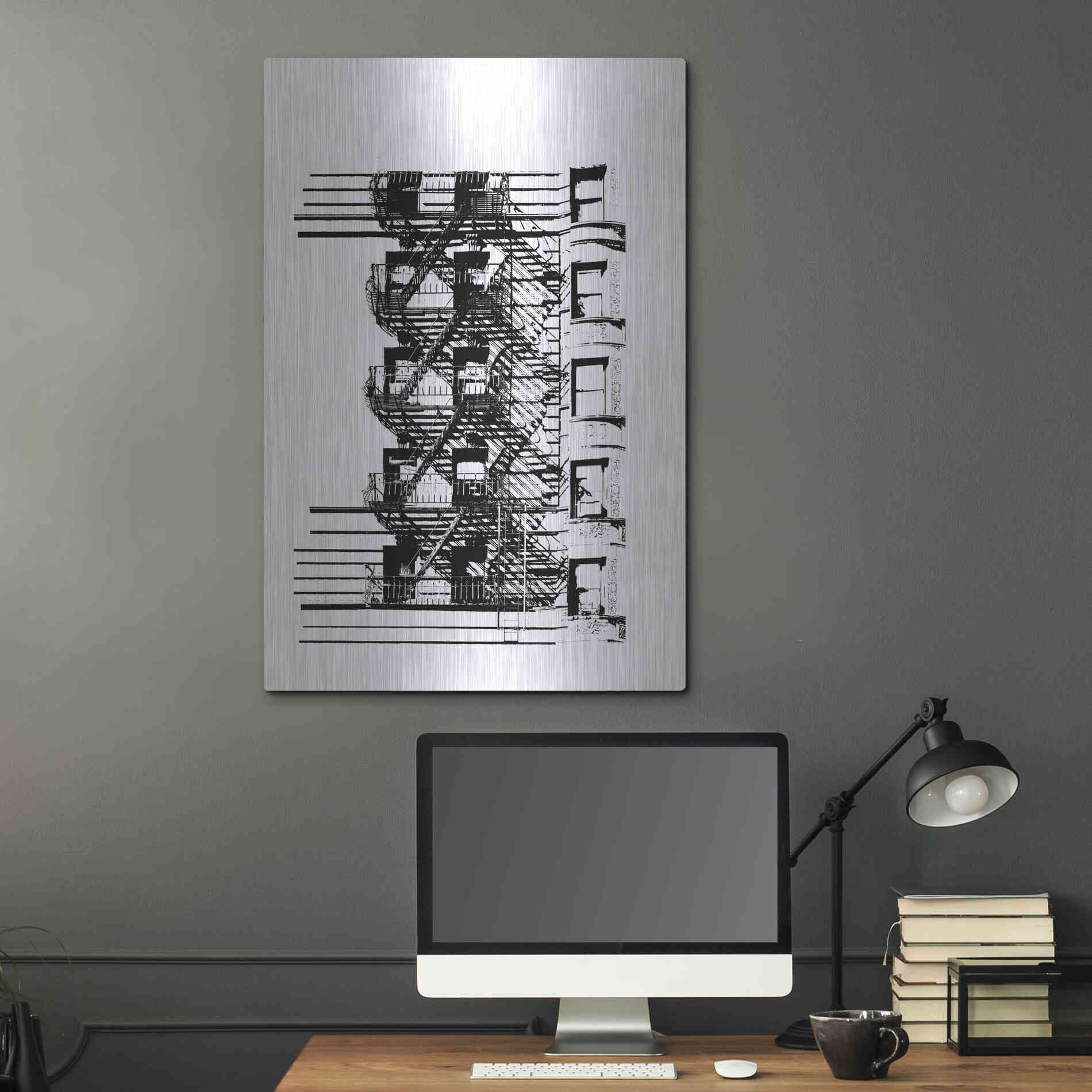 Luxe Metal Art 'NYC in Pure BandW XV' by Jeff Pica, Metal Wall Art,24x36