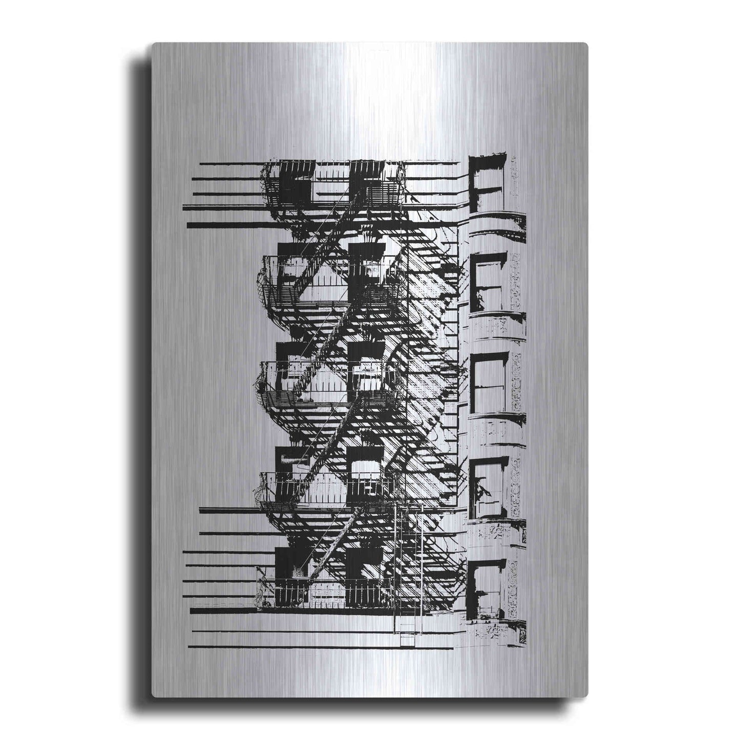 Luxe Metal Art 'NYC in Pure BandW XV' by Jeff Pica, Metal Wall Art