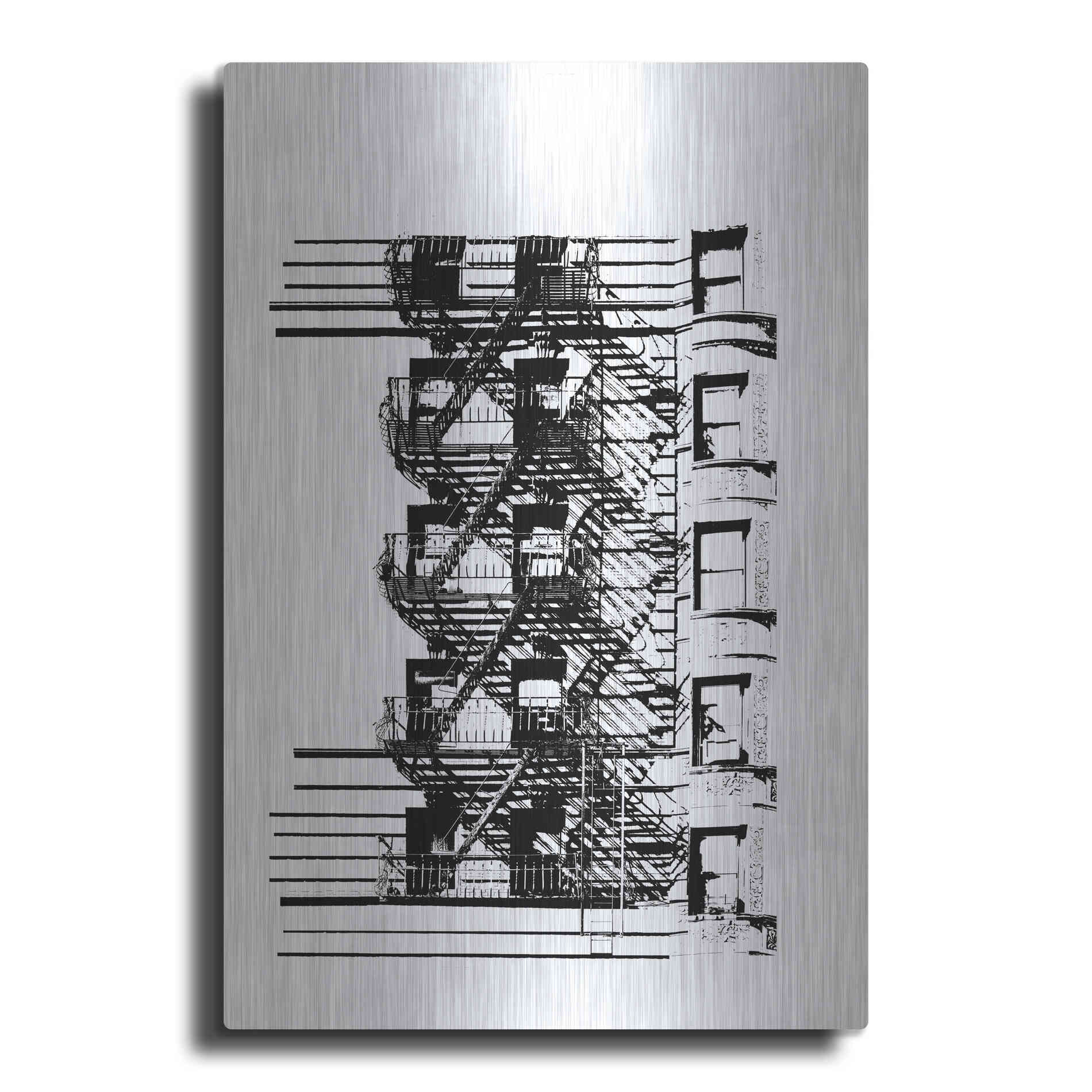Luxe Metal Art 'NYC in Pure BandW XV' by Jeff Pica, Metal Wall Art