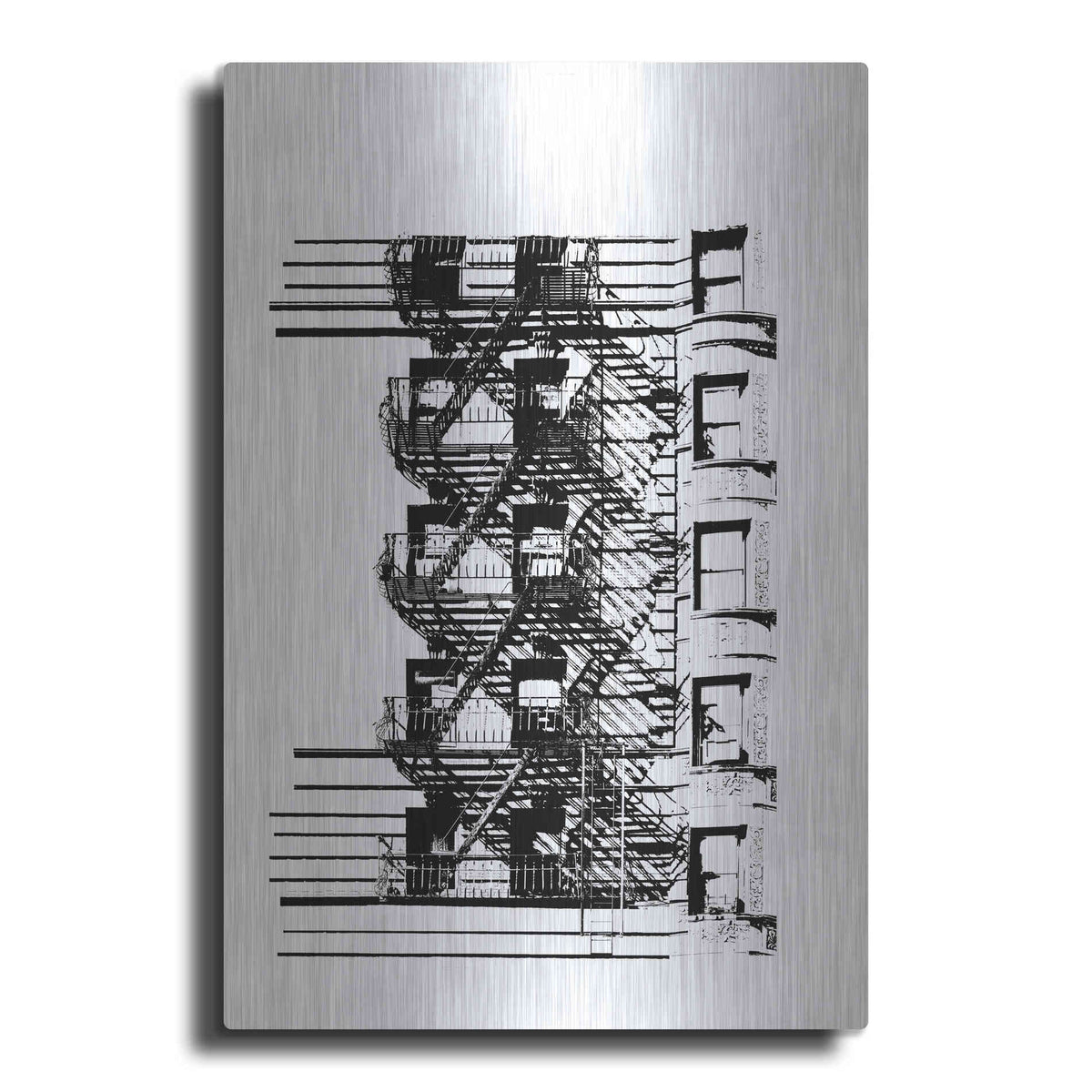 Luxe Metal Art 'NYC in Pure BandW XV' by Jeff Pica, Metal Wall Art