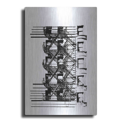 Luxe Metal Art 'NYC in Pure BandW XV' by Jeff Pica, Metal Wall Art