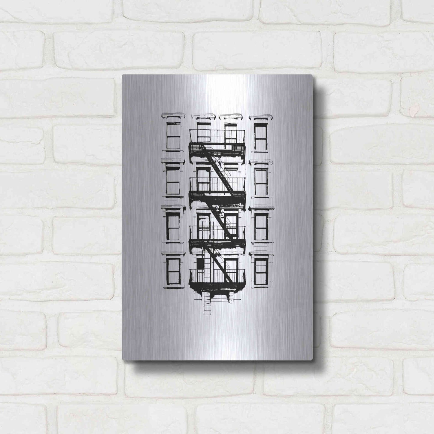 Luxe Metal Art 'NYC in Pure BandW XII' by Jeff Pica, Metal Wall Art,12x16