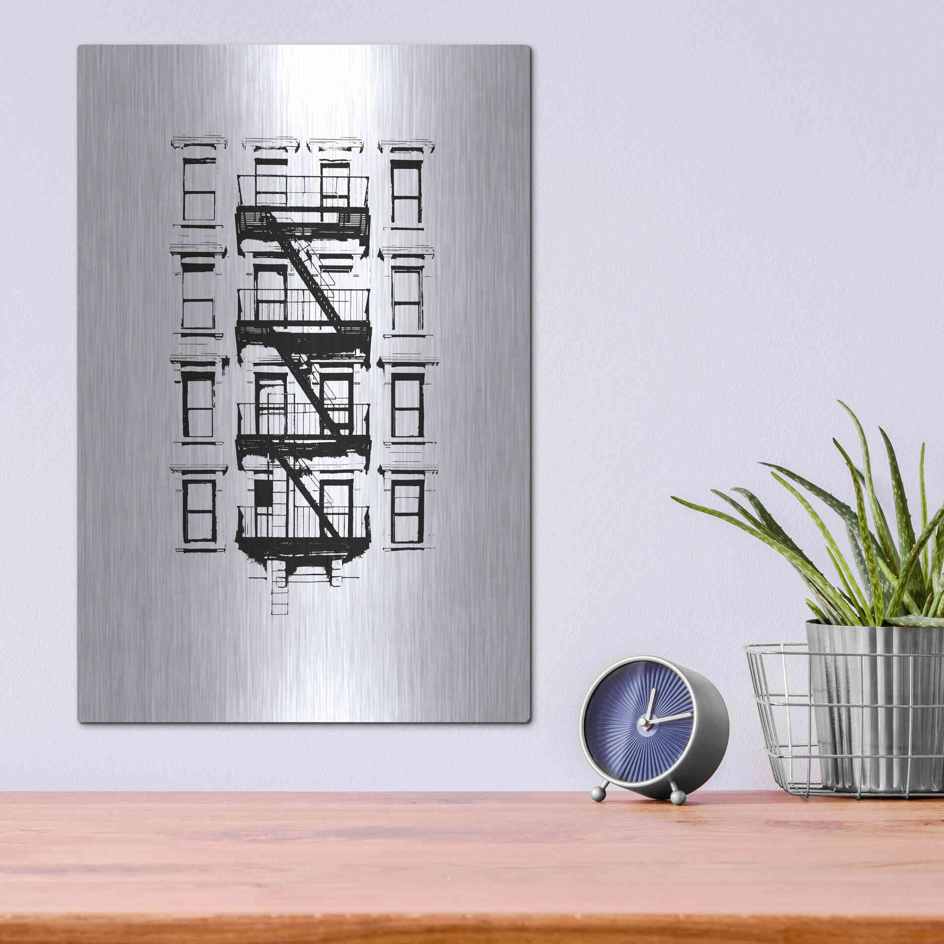 Luxe Metal Art 'NYC in Pure BandW XII' by Jeff Pica, Metal Wall Art,12x16