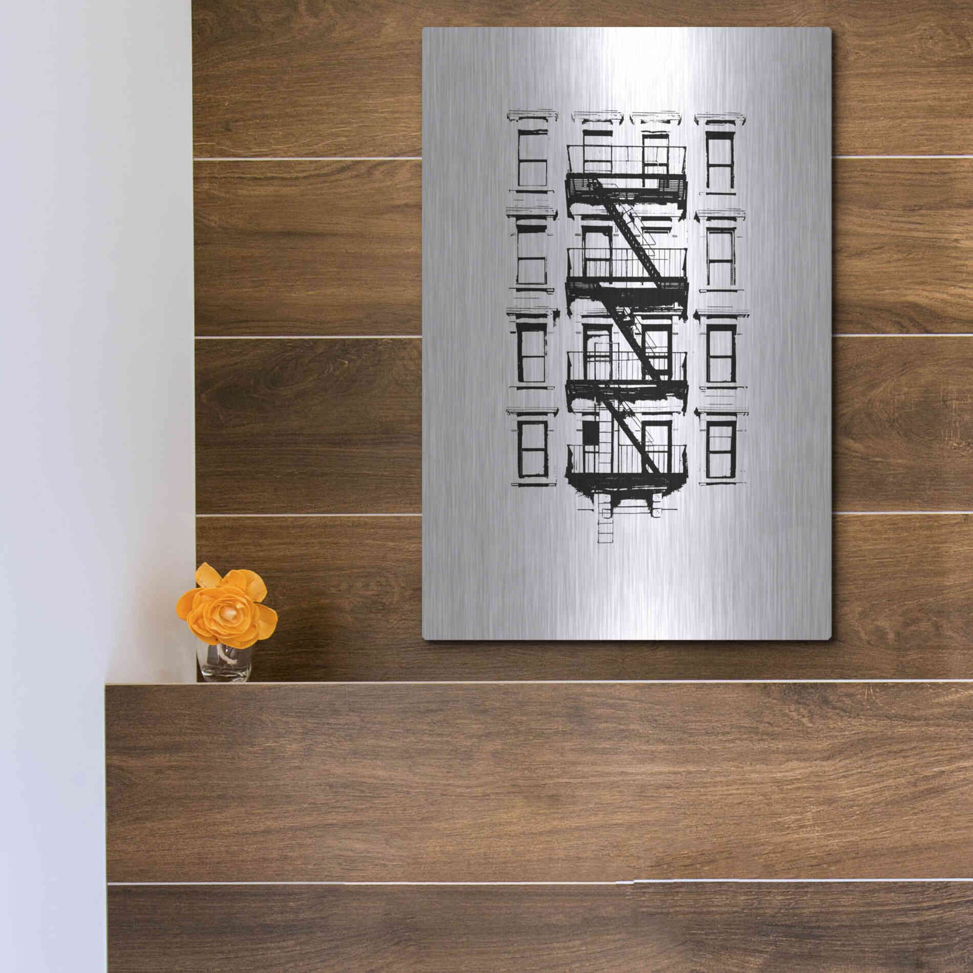 Luxe Metal Art 'NYC in Pure BandW XII' by Jeff Pica, Metal Wall Art,12x16